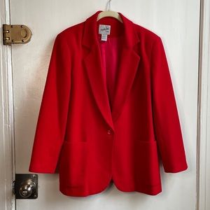SOLD Red wool Jacqueline Ferrari blazer sz 10